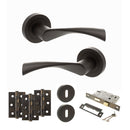 STATUS Colorado Door Handle Pack (3 Lever Lock Set - 3" CE Sashlock, 3" Fire Rated Hinges x3) - Urban Dark Bronze - ADPS34RUDB15 - Choice Handles