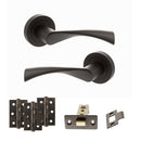 STATUS Colorado Door Handle Pack (Latch Set - 2.5" CE Latch, 3" Fire Rated Hinges x3) - Urban Dark Bronze - ADPS34RUDB1 - Choice Handles