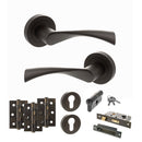STATUS Colorado Door Handle Pack (Euro Lock Set - 3" CE Sashlock, 3" Fire Rated Hinges x3) - Urban Dark Bronze - ADPS34RUDB21 - Choice Handles