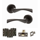 STATUS Colorado Door Handle Pack (Latch Set - 3" CE Latch, 4" Fire Rated Hinges x3) - Urban Dark Bronze - ADPS34RUDB4 - Choice Handles
