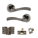 STATUS Texas Door Handle Pack (Latch Set - 3" CE Latch, 3" Fire Rated Hinges x3) - Black Nickel - ADPS35RBN2 - Choice Handles