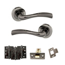 STATUS Texas Door Handle Pack (Latch Set - 2.5" CE Latch, 4" Fire Rated Hinges x3) - Black Nickel - ADPS35RBN3 - Choice Handles