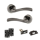 STATUS Texas Door Handle Pack (Latch Set - 2.5" Latch, 3" Hinges x2) - Black Nickel - ADPS35RBN7 - Choice Handles