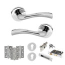 STATUS Texas Door Handle Pack (Euro Lock Set - 3" CE Sashlock, 3" Fire Rated Hinges x3) - Polished Chrome - ADPS35RPC21 - Choice Handles