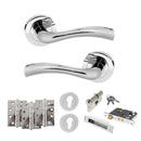 STATUS Texas Door Handle Pack (Euro Lock Set - 2.5" CE Sashlock, 4" Fire Rated Hinges x3) - Polished Chrome - ADPS35RPC22 - Choice Handles