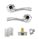 STATUS Texas Door Handle Pack (Latch Set - 3" CE Latch, 4" Slim Knuckle Hinges x2) - Polished Chrome - ADPS35RPC6 - Choice Handles