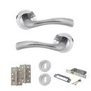 STATUS Texas Door Handle Pack (3 Lever Lock Set - 3" CE Sashlock, 4" Slim Knuckle Hinges x2) - Satin Chrome - ADPS35RSC19 - Choice Handles