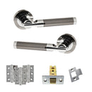 STATUS Dakota Door Handle Pack (Latch Set - 2.5" CE Latch, 3" Fire Rated Hinges x3) - Black Nickel/Polished Chrome - ADPS36RBNPC1 - Choice Handles