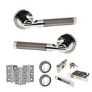 STATUS Dakota Door Handle Pack (Euro Lock Set - 2.5" CE Sashlock, 3" Fire Rated Hinges x3) - Black Nickel/Polished Chrome - ADPS36RBNPC20 - Choice Handles