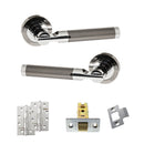 STATUS Dakota Door Handle Pack (Latch Set - 3" CE Latch, 4" Slim Knuckle Hinges x2) - Black Nickel/Polished Chrome - ADPS36RBNPC6 - Choice Handles
