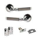 STATUS Dakota Door Handle Pack (Latch Set - 2.5" Latch, 3" Hinges x2) - Black Nickel/Polished Chrome - ADPS36RBNPC7 - Choice Handles