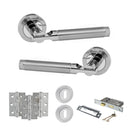 STATUS Dakota Door Handle Pack (3 Lever Lock Set - 3" CE Sashlock, 3" Fire Rated Hinges x3) - Satin Chrome/Polished Chrome - ADPS36RSCPC15 - Choice Handles