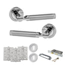 STATUS Dakota Door Handle Pack (3 Lever Lock Set - 3" CE Sashlock, 4" Fire Rated Hinges x3) - Satin Chrome/Polished Chrome - ADPS36RSCPC17 - Choice Handles