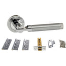 Atlantic Dakota Dorpac (3" Latch, 3"x2" Hingesx3) - Satin Chrome/Polished Chrome - ADPS36RSCPC3 - Choice Handles