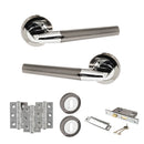 STATUS Tennessee Door Handle Pack (3 Lever Lock Set - 3" CE Sashlock, 3" Fire Rated Hinges x3) - Black Nickel/Polished Chrome - ADPS37RBNPC15 - Choice Handles