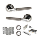 STATUS Tennessee Door Handle Pack (Euro Lock Set - 2.5" CE Sashlock, 3" Fire Rated Hinges x3) - Black Nickel/Polished Chrome - ADPS37RBNPC20 - Choice Handles