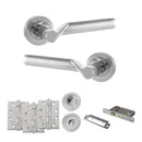 STATUS Hawaii Door Handle Pack (Bathroom Set - 2.5" CE Bathroom Lock, 4" Fire Rated Hinges x3) - Satin Chrome/Polished Chrome - ADPS38RSCPC10 - Choice Handles