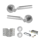STATUS Hawaii Door Handle Pack (3 Lever Lock Set - 2.5" CE Sashlock, 3" Fire Rated Hinges x3) - Satin Chrome/Polished Chrome - ADPS38RSCPC14 - Choice Handles