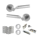 STATUS Hawaii Door Handle Pack (Euro Lock Set - 2.5" CE Sashlock, 3" Fire Rated Hinges x3) - Satin Chrome/Polished Chrome - ADPS38RSCPC20 - Choice Handles