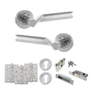 STATUS Hawaii Door Handle Pack (Euro Lock Set - 3" CE Sashlock, 4" Fire Rated Hinges x3) - Satin Chrome/Polished Chrome - ADPS38RSCPC23 - Choice Handles