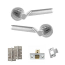 STATUS Hawaii Door Handle Pack (Latch Set - 3" CE Latch, 4" Slim Knuckle Hinges x2) - Satin Chrome/Polished Chrome - ADPS38RSCPC6 - Choice Handles