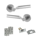 STATUS Hawaii Door Handle Pack (Latch Set - 2.5" Latch, 3" Hinges x2) - Satin Chrome/Polished Chrome - ADPS38RSCPC7 - Choice Handles