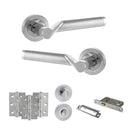 STATUS Hawaii Door Handle Pack (Bathroom Set - 2.5" CE Bathroom Lock, 3" Fire Rated Hinges x3) - Satin Chrome/Polished Chrome - ADPS38RSCPC8 - Choice Handles