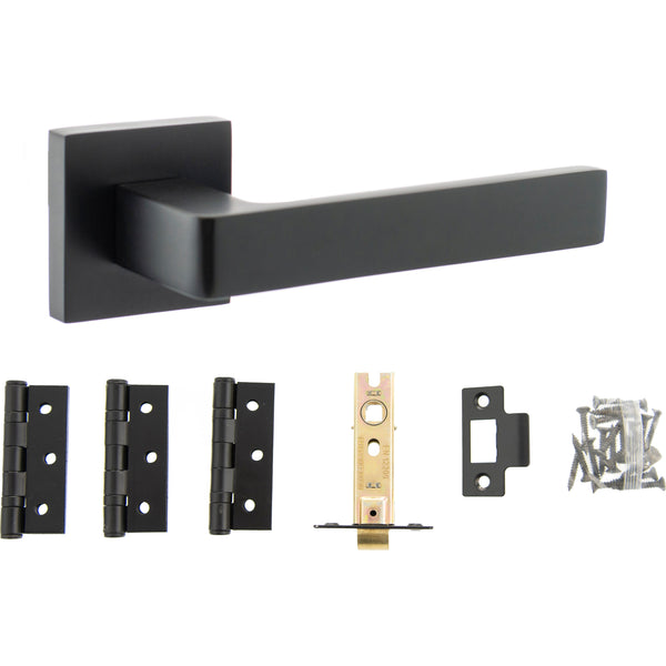 Atlantic Montana Dorpac (2.5" Latch, 3"x2" Hingesx3) - Matt Black - ADPS40SMB25