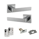 STATUS Montana Door Handle Pack (Latch Set - 2.5" Latch, 3" Hinges x2) - Polished Chrome - ADPS40SPC7 - Choice Handles