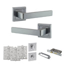 STATUS Montana Door Handle Pack (Bathroom Set - 2.5" CE Bathroom Lock, 4" Fire Rated Hinges x3) - Satin Chrome - ADPS40SSC10 - Choice Handles