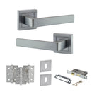 STATUS Montana Door Handle Pack (3 Lever Lock Set - 3" CE Sashlock, 3" Fire Rated Hinges x3) - Satin Chrome - ADPS40SSC15 - Choice Handles