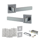 STATUS Montana Door Handle Pack (3 Lever Lock Set - 2.5" CE Sashlock, 4" Fire Rated Hinges x3) - Satin Chrome - ADPS40SSC16 - Choice Handles