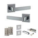 STATUS Montana Door Handle Pack (3 Lever Lock Set - 2.5" CE Sashlock, 4" Slim Knuckle Hinges x2) - Satin Chrome - ADPS40SSC18 - Choice Handles