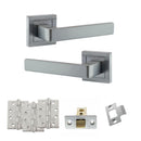 STATUS Montana Door Handle Pack (Latch Set - 2.5" CE Latch, 4" Fire Rated Hinges x3) - Satin Chrome - ADPS40SSC3 - Choice Handles