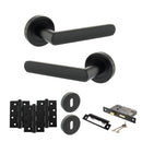 STATUS Carolina Door Handle Pack (3 Lever Lock Set - 3" CE Sashlock, 4" Fire Rated Hinges x3) - Matt Black - ADPS42RMB17 - Choice Handles
