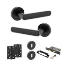 STATUS Carolina Door Handle Pack (3 Lever Lock Set - 2.5" CE Sashlock, 4" Slim Knuckle Hinges x2) - Matt Black - ADPS42RMB18 - Choice Handles