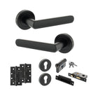 STATUS Carolina Door Handle Pack (Euro Lock Set - 2.5" CE Sashlock, 4" Slim Knuckle Hinges x2) - Matt Black - ADPS42RMB24 - Choice Handles