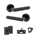 STATUS Carolina Door Handle Pack (Latch Set - 2.5" CE Latch, 4" Slim Knuckle Hinges x2) - Matt Black - ADPS42RMB5 - Choice Handles