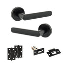STATUS Carolina Door Handle Pack (Latch Set - 2.5" Latch, 3" Hinges x2) - Matt Black - ADPS42RMB7 - Choice Handles