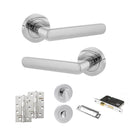 STATUS Carolina Door Handle Pack (Bathroom Set - 3" CE Bathroom Lock, 4" Slim Knuckle Hinges x2) - Polished Chrome - ADPS42RPC13 - Choice Handles