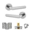 STATUS Carolina Door Handle Pack (Latch Set - 2.5" CE Latch, 3" Fire Rated Hinges x3) - Polished Chrome - ADPS42RPC1 - Choice Handles