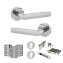 STATUS Carolina Door Handle Pack (Euro Lock Set - 3" CE Sashlock, 3" Fire Rated Hinges x3) - Polished Chrome - ADPS42RPC21 - Choice Handles