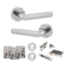 STATUS Carolina Door Handle Pack (Euro Lock Set - 3" CE Sashlock, 4" Fire Rated Hinges x3) - Polished Chrome - ADPS42RPC23 - Choice Handles