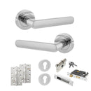 STATUS Carolina Door Handle Pack (Euro Lock Set - 2.5" CE Sashlock, 4" Slim Knuckle Hinges x2) - Polished Chrome - ADPS42RPC24 - Choice Handles