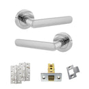 STATUS Carolina Door Handle Pack (Latch Set - 2.5" CE Latch, 4" Slim Knuckle Hinges x2) - Polished Chrome - ADPS42RPC5 - Choice Handles