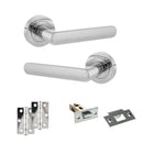 STATUS Carolina Door Handle Pack (Latch Set - 2.5" Latch, 3" Hinges x2) - Polished Chrome - ADPS42RPC7 - Choice Handles