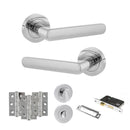 STATUS Carolina Door Handle Pack (Bathroom Set - 2.5" CE Bathroom Lock, 3" Fire Rated Hinges x3) - Polished Chrome - ADPS42RPC8 - Choice Handles