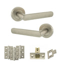 STATUS Carolina Door Handle Pack (Latch Set - 2.5" CE Latch, 3" Fire Rated Hinges x3) - Satin Nickel - ADPS42RSN1 - Choice Handles