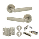 STATUS Carolina Door Handle Pack (Euro Lock Set - 2.5" CE Sashlock, 3" Fire Rated Hinges x3) - Satin Nickel - ADPS42RSN20 - Choice Handles