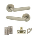 STATUS Carolina Door Handle Pack (Latch Set - 2.5" CE Latch, 4" Slim Knuckle Hinges x2) - Satin Nickel - ADPS42RSN5 - Choice Handles